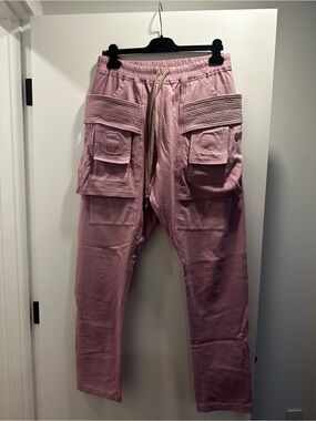 Rick Owens Pink Cargo Pants with Utility Pockets